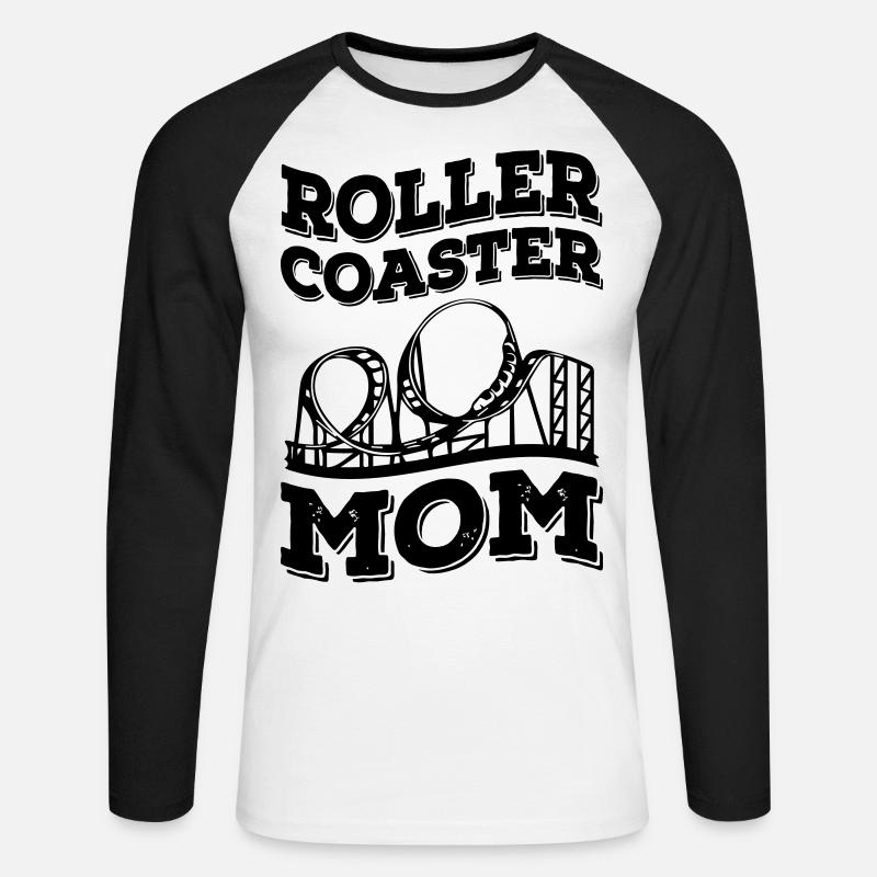 Roller Coaster Mom - Unisex Baseballshirt langarm - Weiß/Schwarz