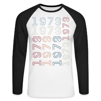 Né en 1978 Cadeau Anniversaire 1978 Retro 1978 - T-shirt baseball manches longues Homme - blanc/noir - Devant - Nik (191cm)
