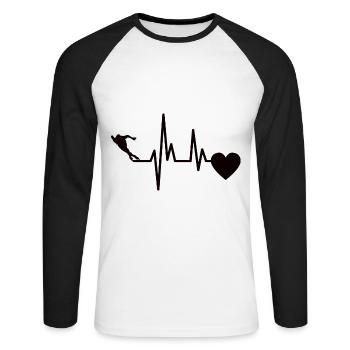 Patinage de vitesse Patinage sur glace Patinage artistique - T-shirt baseball manches longues Homme - blanc/noir - Devant - Nik (191cm)