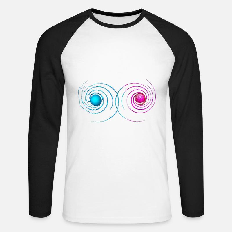 Vibration vibration objects sphere dimension - Unisex Long Sleeve Baseball T-Shirt - white/black