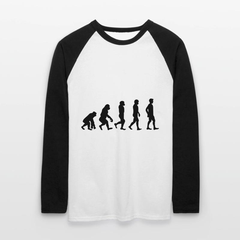 Evolution | Darwinisme | Théorie de l'évolution | Singe T-shirt baseball manches longues Homme