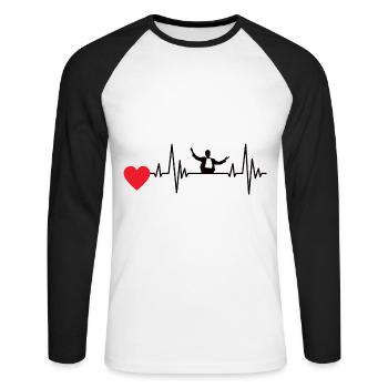 Dirigenten Herzschlag Dirigent Musiker EKG Musik - Unisex Baseballshirt langarm - Weiß/Schwarz - Vorne - Nik (191cm)
