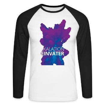 Eskalation sein Vater Design - Unisex Baseballshirt langarm - Weiß/Schwarz - Vorne - Nik (191cm)