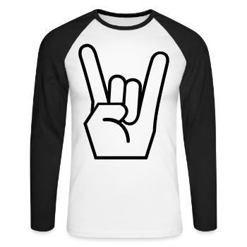 ROCK N ROLL PARTY T-SHIRT - T-shirt baseball manches longues Homme - blanc/noir - Devant - Nik (191cm)