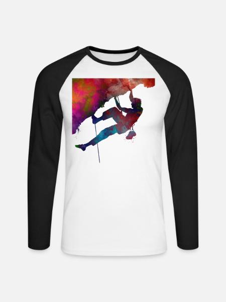 Klettersport - Unisex Baseballshirt langarm - Weiß/Schwarz