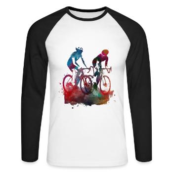 Cycling Bike sport art #cycling #sport - Unisex Long Sleeve Baseball T-Shirt - white/black - Front - Nik (191cm)