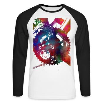 Cycling Bike sport article #cycling #sport #biking - Unisex Long Sleeve Baseball T-Shirt - white/black - Front - Nik (191cm)