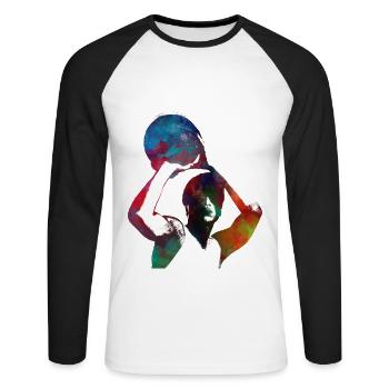 Basketball sport art #basketball - Unisex Long Sleeve Baseball T-Shirt - white/black - Front - Nik (191cm)