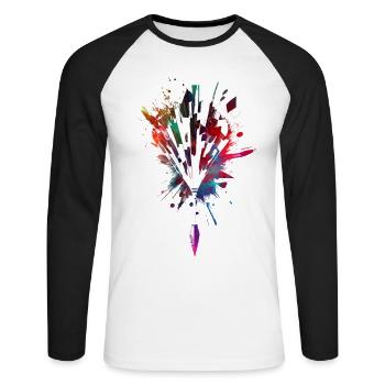darts sport art #darts #sport - Unisex Long Sleeve Baseball T-Shirt - white/black - Front - Nik (191cm)
