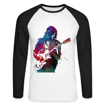 Music guitarist - Unisex Long Sleeve Baseball T-Shirt - white/black - Front - Nik (191cm)