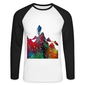 Mountaineer sport art #sport - Unisex Long Sleeve Baseball T-Shirt - white/black - Front - Nik (191cm)