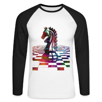 Chess #chess #sport - Unisex Long Sleeve Baseball T-Shirt - white/black - Front - Nik (191cm)
