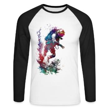 Scuba diver sport art #diver - Unisex Long Sleeve Baseball T-Shirt - white/black - Front - Nik (191cm)