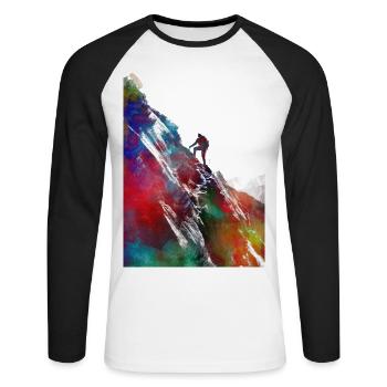 Mountaineer sport art #sport - Unisex Long Sleeve Baseball T-Shirt - white/black - Front - Nik (191cm)