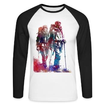 Mountaineer sport art #sport - Unisex Long Sleeve Baseball T-Shirt - white/black - Front - Nik (191cm)