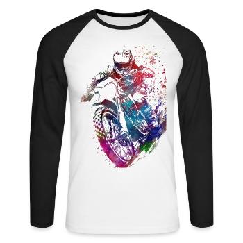 Motor racing #motor #sport - Unisex Long Sleeve Baseball T-Shirt - white/black - Front - Nik (191cm)