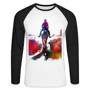 Horse Rider #rider #horse #sport - Unisex Long Sleeve Baseball T-Shirt - white/black - Front - Nik (191cm)