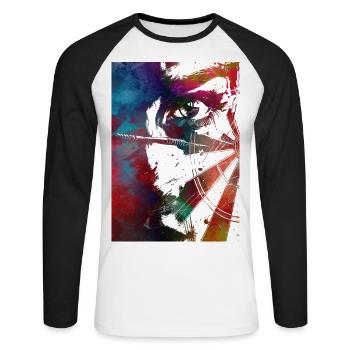Darts sport art #darts #sport - Unisex Long Sleeve Baseball T-Shirt - white/black - Front - Nik (191cm)