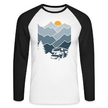 Motorhome FreeStEr Outdoor Nature - Unisex Long Sleeve Baseball T-Shirt - white/black - Front - Nik (191cm)
