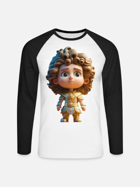 Alexander der Große - Unisex Baseballshirt langarm - Weiß/Schwarz