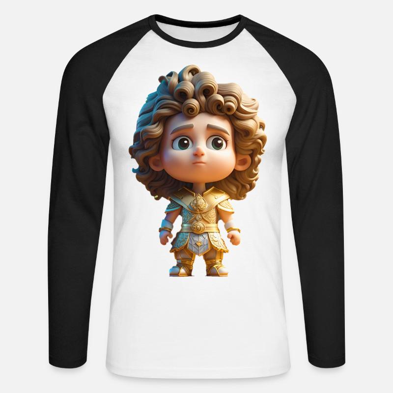 Alexander der Große - Unisex Baseballshirt langarm - Weiß/Schwarz