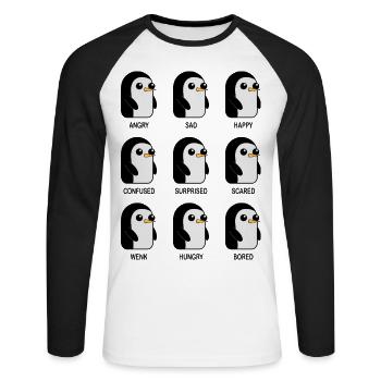 Expressions Animal Graphic - Unisex Long Sleeve Baseball T-Shirt - white/black - Front - Nik (191cm)
