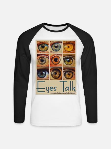 Eyes Talk - Unisex Baseballshirt langarm - Weiß/Schwarz