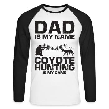Conception de coyote pour les réacteurs de coyote - T-shirt baseball manches longues Homme - blanc/noir - Devant - Nik (191cm)
