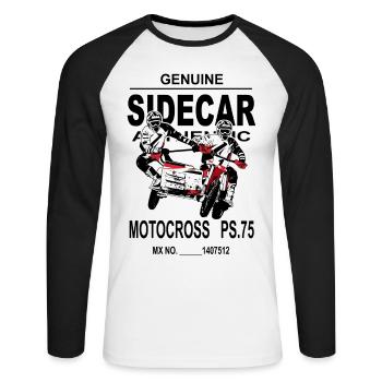 Sidecarcross - Sidecar Moto Cross - Unisex Long Sleeve Baseball T-Shirt - white/black - Front - Nik (191cm)