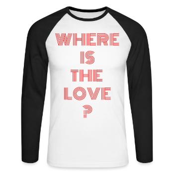 Où est l’amour ? AMOUR - T-shirt baseball manches longues Homme - blanc/noir - Devant - Nik (191cm)