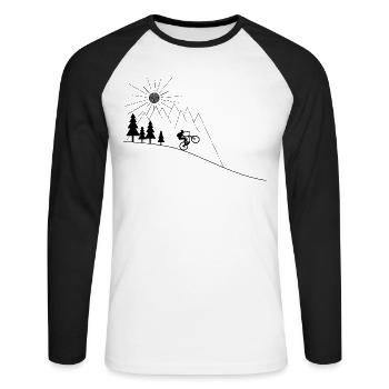 MTB Mountainbike Manual - Unisex Long Sleeve Baseball T-Shirt - white/black - Front - Nik (191cm)