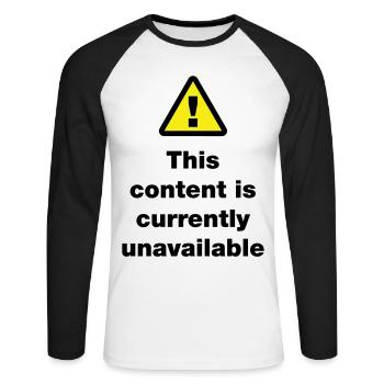 ⚠ This Content Is Currently Unavailable - Unisex Long Sleeve Baseball T-Shirt - white/black - Front - Nik (191cm)