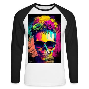 FASHION FATALITY 5 By Yume Origins - Unisex Long Sleeve Baseball T-Shirt - white/black - Front - Nik (191cm)