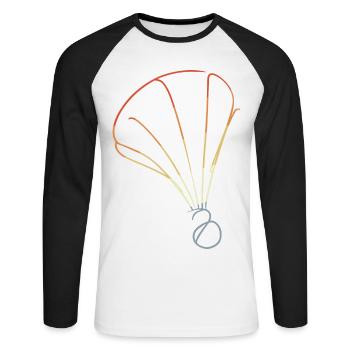 Retro Shuttlecock Sketch - Unisex Long Sleeve Baseball T-Shirt - white/black - Front - Nik (191cm)