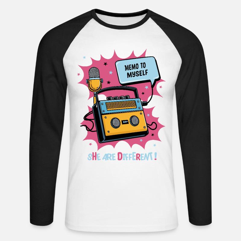 Sie sind anders ! - Unisex Baseballshirt langarm - Weiß/Schwarz