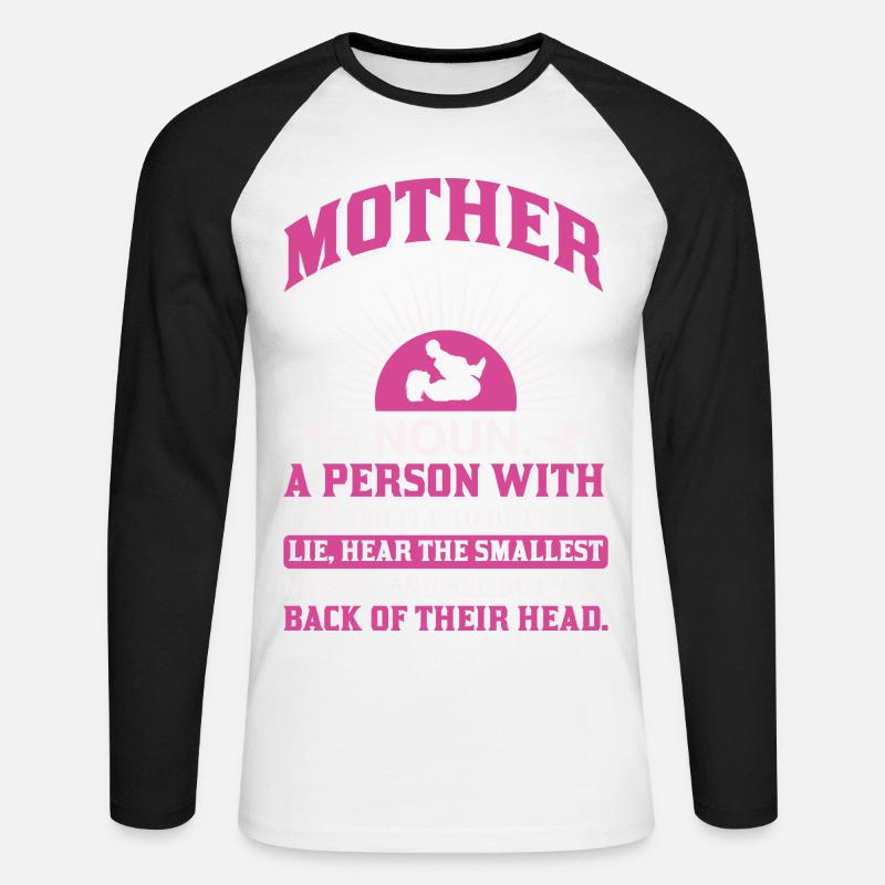 Mutter-Substantiv-Definition Lustiges Mutter-Power-Shirt - Unisex Baseballshirt langarm - Weiß/Schwarz