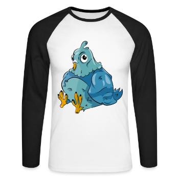 Pigeon Bird - Unisex Long Sleeve Baseball T-Shirt - white/black - Front - Nik (191cm)