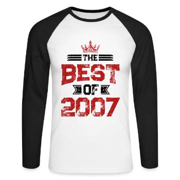 2007 best of - Unisex Long Sleeve Baseball T-Shirt - white/black - Front - Nik (191cm)