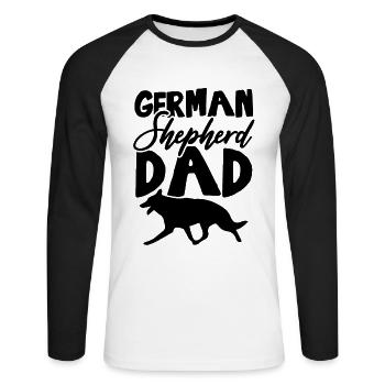 berger allemand papa - T-shirt baseball manches longues Homme - blanc/noir - Devant - Nik (191cm)