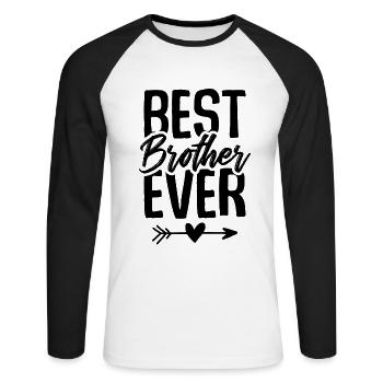 bester bruder - Unisex Baseballshirt langarm - Weiß/Schwarz - Vorne - Nik (191cm)
