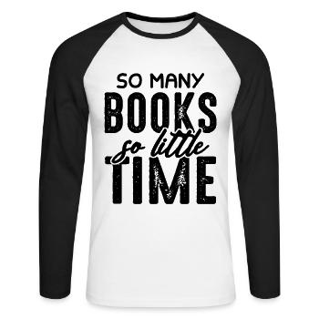 read many books - Unisex Long Sleeve Baseball T-Shirt - white/black - Front - Nik (191cm)