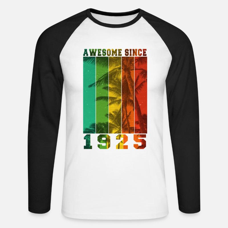 Awesome Since 1925 - Unisex Long Sleeve Baseball T-Shirt - white/black