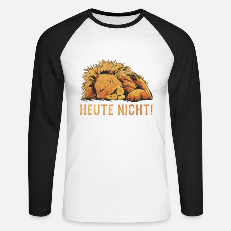 Heute Nicht Löwe - Unisex Baseballshirt langarm - Weiß/Schwarz