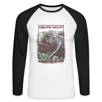 Heute Nicht Süßer Schlagfender Koala - Unisex Baseballshirt langarm - Weiß/Schwarz - Vorne - Nik (191cm)
