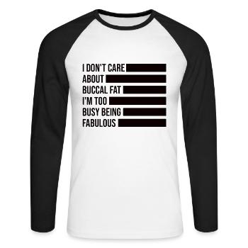 Beauté naturelle Pas de graisse buccale Romover Citation - T-shirt baseball manches longues Homme - blanc/noir - Devant - Nik (191cm)
