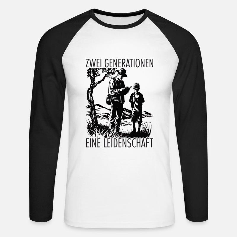 Zwei Generationen Eine Leidenschaft - Unisex Baseballshirt langarm - Weiß/Schwarz