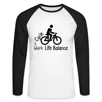Cyclisme, équilibre entre vie professionnelle et vie privée – Trouvez votre - T-shirt baseball manches longues Homme - blanc/noir - Devant - Nik (191cm)
