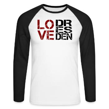 I love Dresden - I love Dresden - My city - Unisex Long Sleeve Baseball T-Shirt - white/black - Front - Nik (191cm)