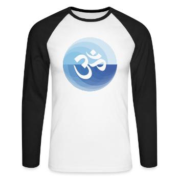 Yoga om symbol - Unisex Long Sleeve Baseball T-Shirt - white/black - Front - Nik (191cm)