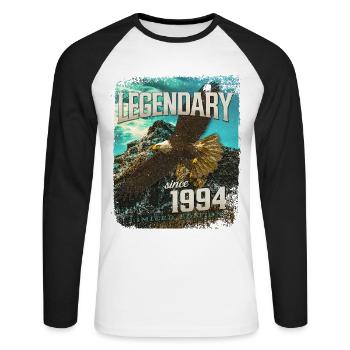 Legendary since 1994 - Unisex Long Sleeve Baseball T-Shirt - white/black - Front - Nik (191cm)
